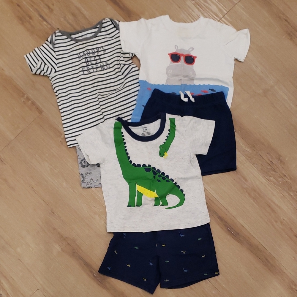 Carter's Shorts T-Shirt Sets ~ Bundle of 3 ~ sz 24 mos